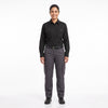 Men & Women Black Shirt Dark Grey Trouser Work Uniform Set