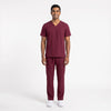 Wine V-Neck Scrub Suit