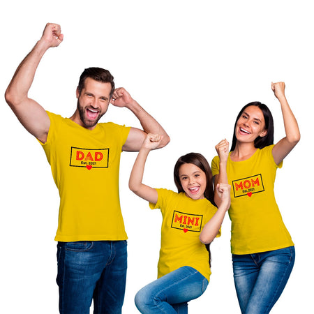 Mom Dad Mini  T-shirt Pack Of 4