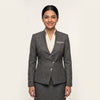 Women's Grey Textured Jacket Front Office Uniform Set