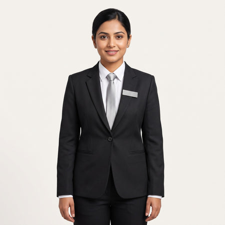Black Blazer with Tie Restaurant Captain Uniform Set