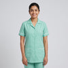 Mint green Women's Nurse Uniform, Half Sleeve with White Piping