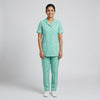 Mint green Women's Nurse Uniform, Half Sleeve with White Piping