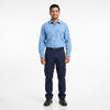 Men & Women Sky Blue Shirt Navy Trouser Work Uniform Set