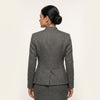 Women's Grey Textured Jacket Front Office Uniform Set