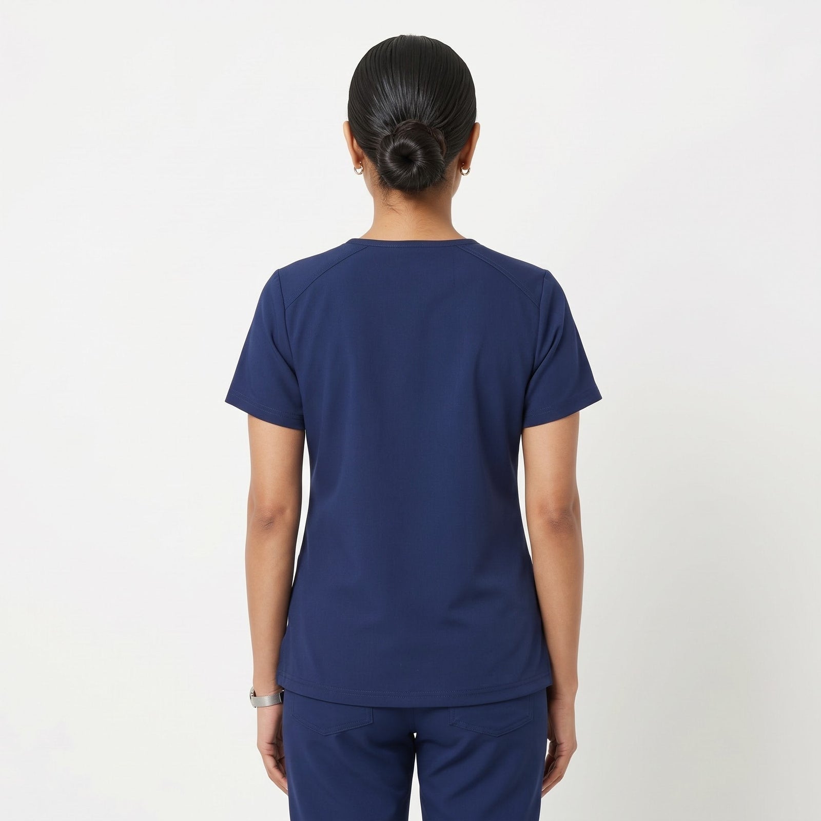 Navy Blue V-Neck Scrub Suit