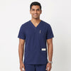 Navy Blue V-Neck Scrub Suit