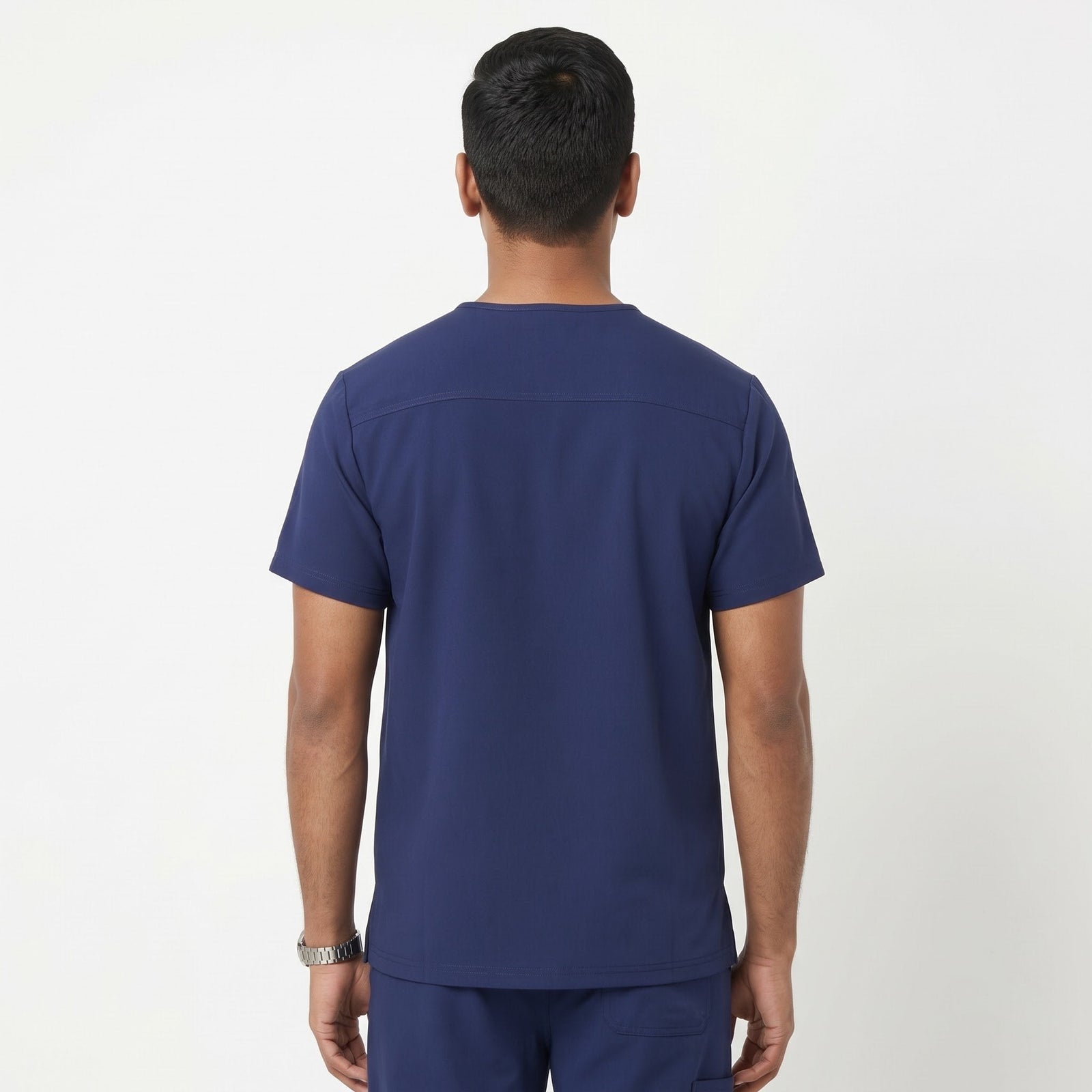 Navy Blue V-Neck Scrub Suit