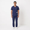 Navy Blue V-Neck Scrub Suit