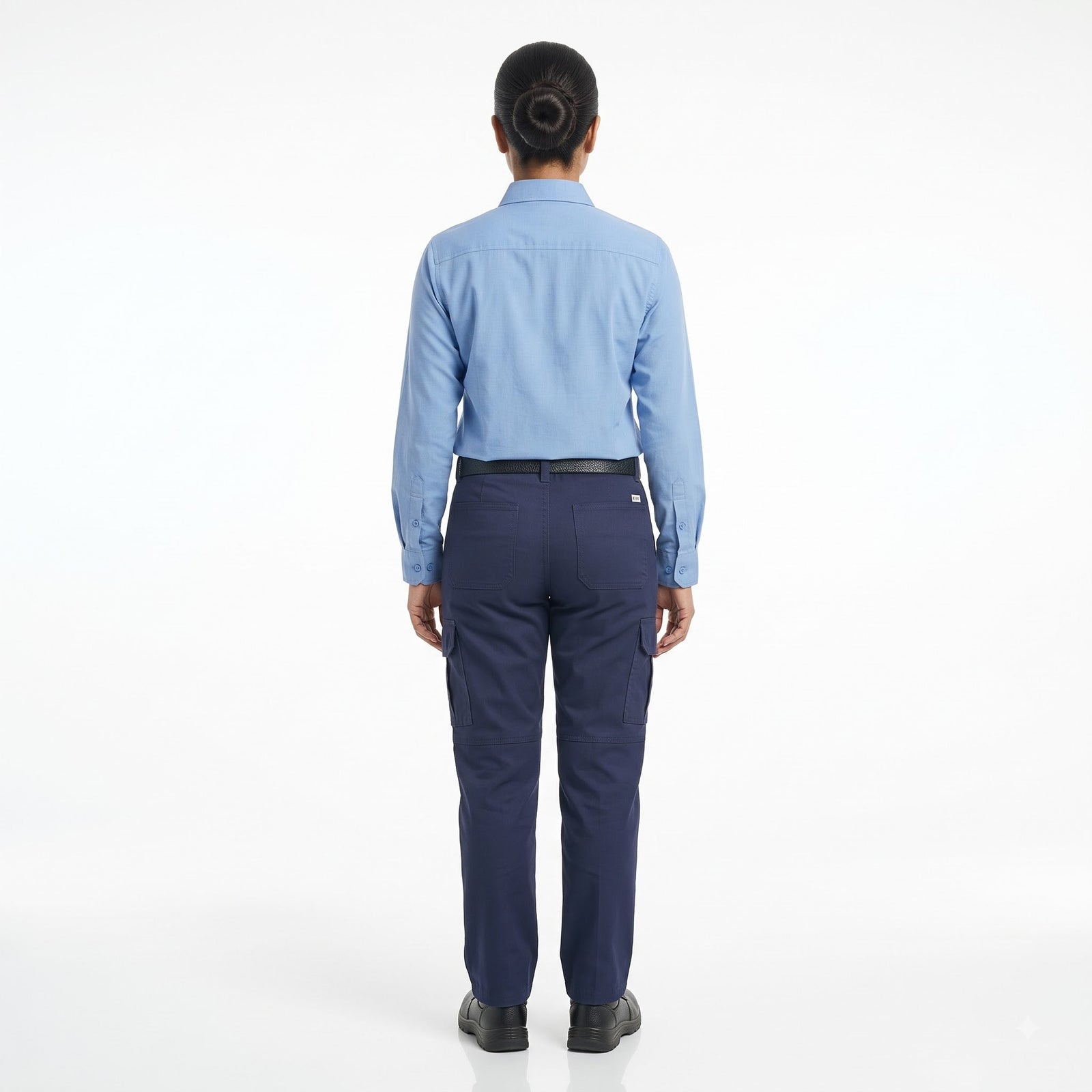 Men & Women Sky Blue Shirt Navy Trouser Work Uniform Set