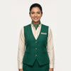 Women's Emerald Green Waistcoat Reception Uniform Set with Scarf