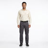 Men & Women Cream Shirt Dark Grey Trouser Work Uniform Set