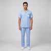 Pastel blue Men's Nurse Uniform, Half Sleeve with White Piping