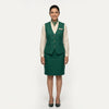 Women's Emerald Green Waistcoat Reception Uniform Set with Scarf