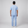 Pastel blue Men's Nurse Uniform, Half Sleeve with White Piping