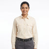 Men & Women Cream Shirt Dark Grey Trouser Work Uniform Set