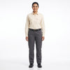 Men & Women Cream Shirt Dark Grey Trouser Work Uniform Set