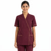 Burgundy Housekeeping Uniform with Gold Tipping