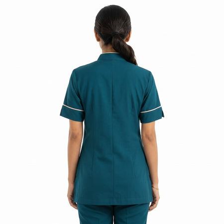 Teal Housekeeping Uniform with White Tipping