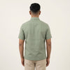 Sage Green Linen Shirt Resort Staff Uniform Set