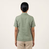 Sage Green Linen Shirt Resort Staff Uniform Set