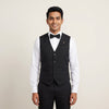Black Waistcoat with Bow Tie Waitress Uniform Set