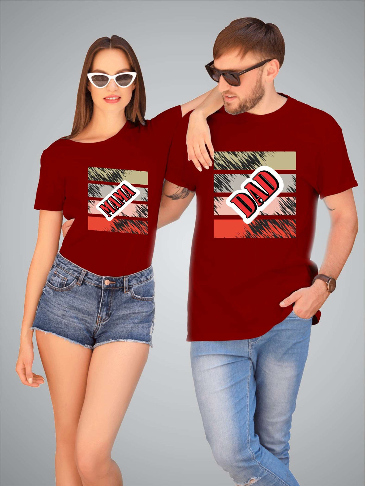 Vintage Style Mama & Dad T-shirt