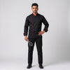 Black Chef Coat with Red Contrast Piping