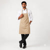 Beige Cotton Apron with Front Pocket