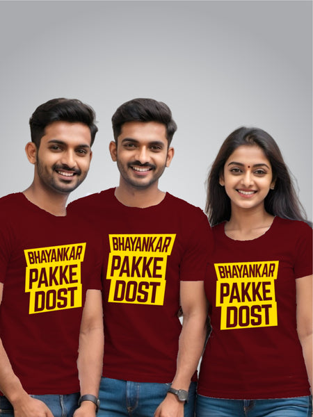 Bhayankar Pakke Dost - T-Shirts For Friends (Pack of 1)