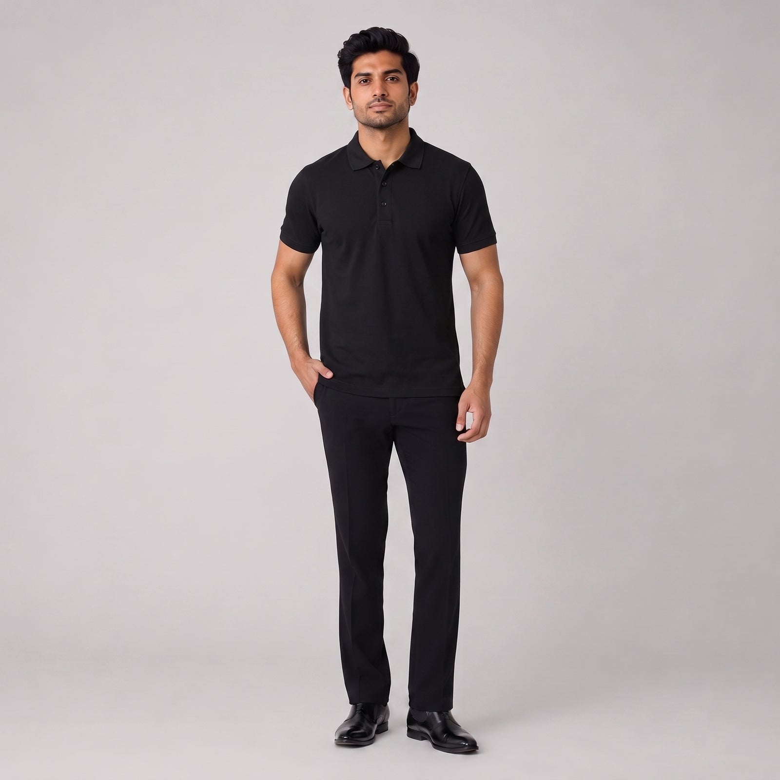 Industrial Back Office Uniform | LOOMBA PRIME Premium Cotton-Polyester Polo T-Shirt