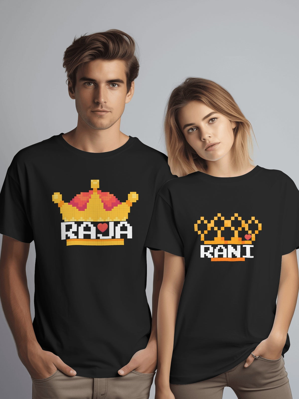 Raja Rani twinning couple t-shirt pair