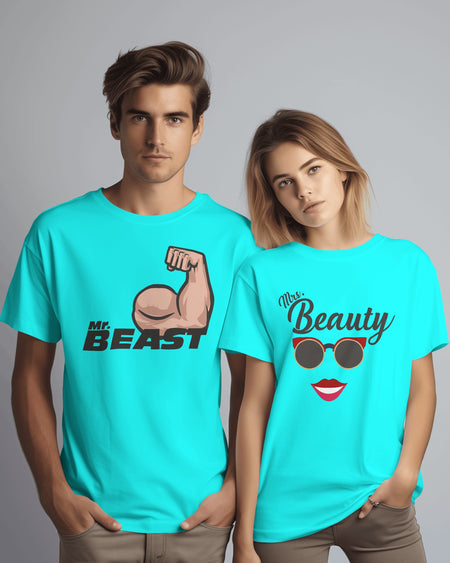 Beast and beauty couple t-shirt pair