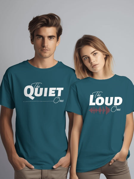 Quite Loud twinning pair on cotton t-shirts