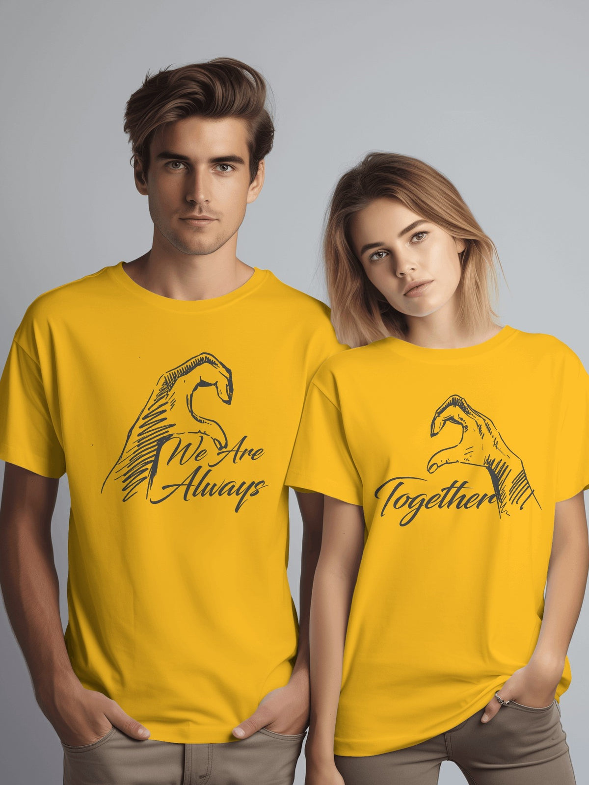 We are always together couple tshirt pair