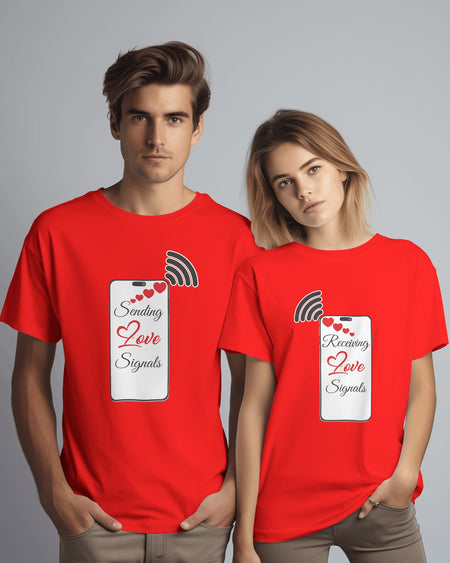 Love Signals Couple T-shirt