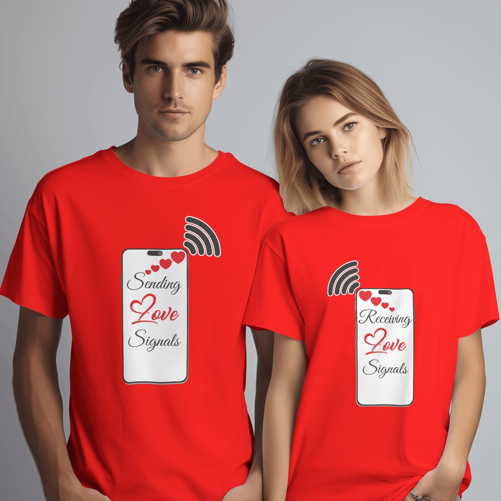 Love Signals Couple T-shirt