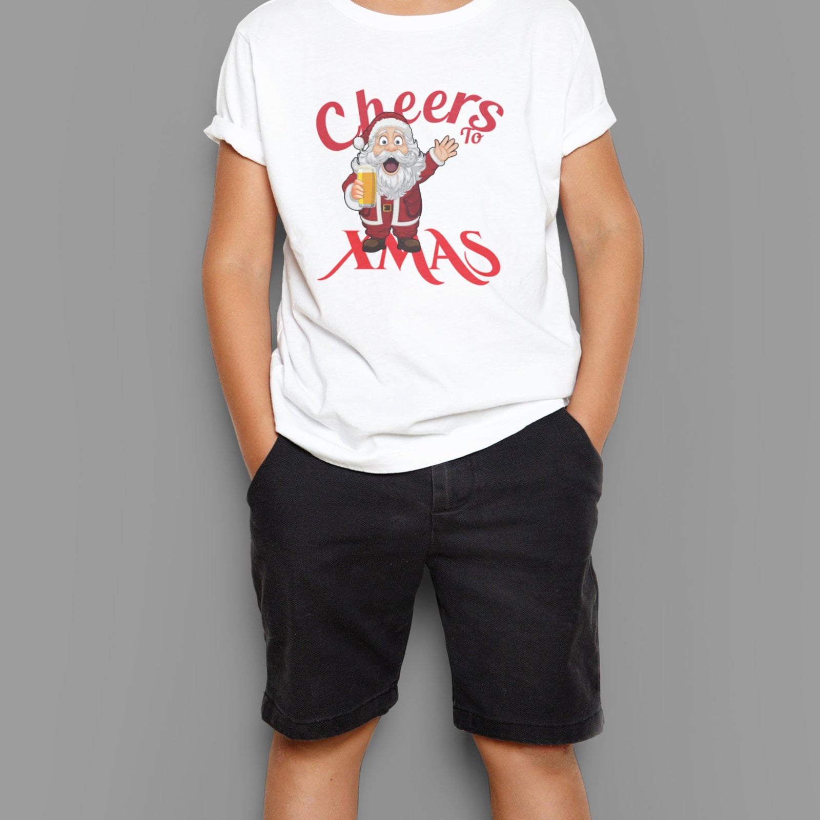 Cheers To X-mas Santa Kids T-shirt