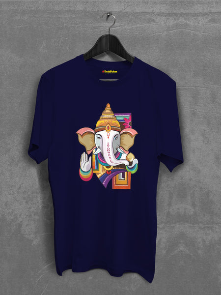 Multi Color Ganpati Illustration T-shirt