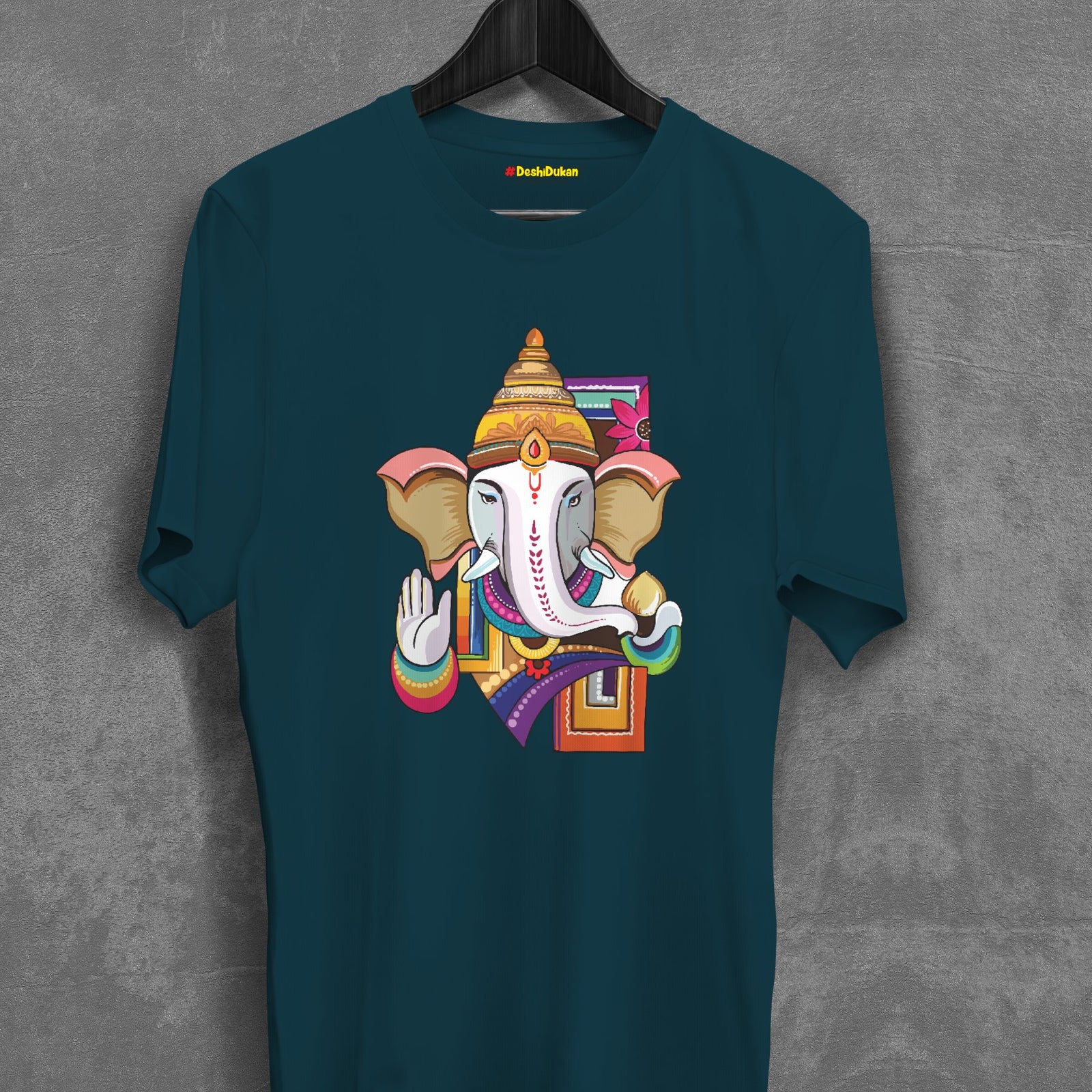 Multi Color Ganpati Illustration T-shirt