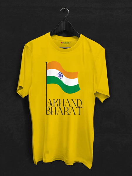 Akhand Bharat with Flag Cotton T-shirt