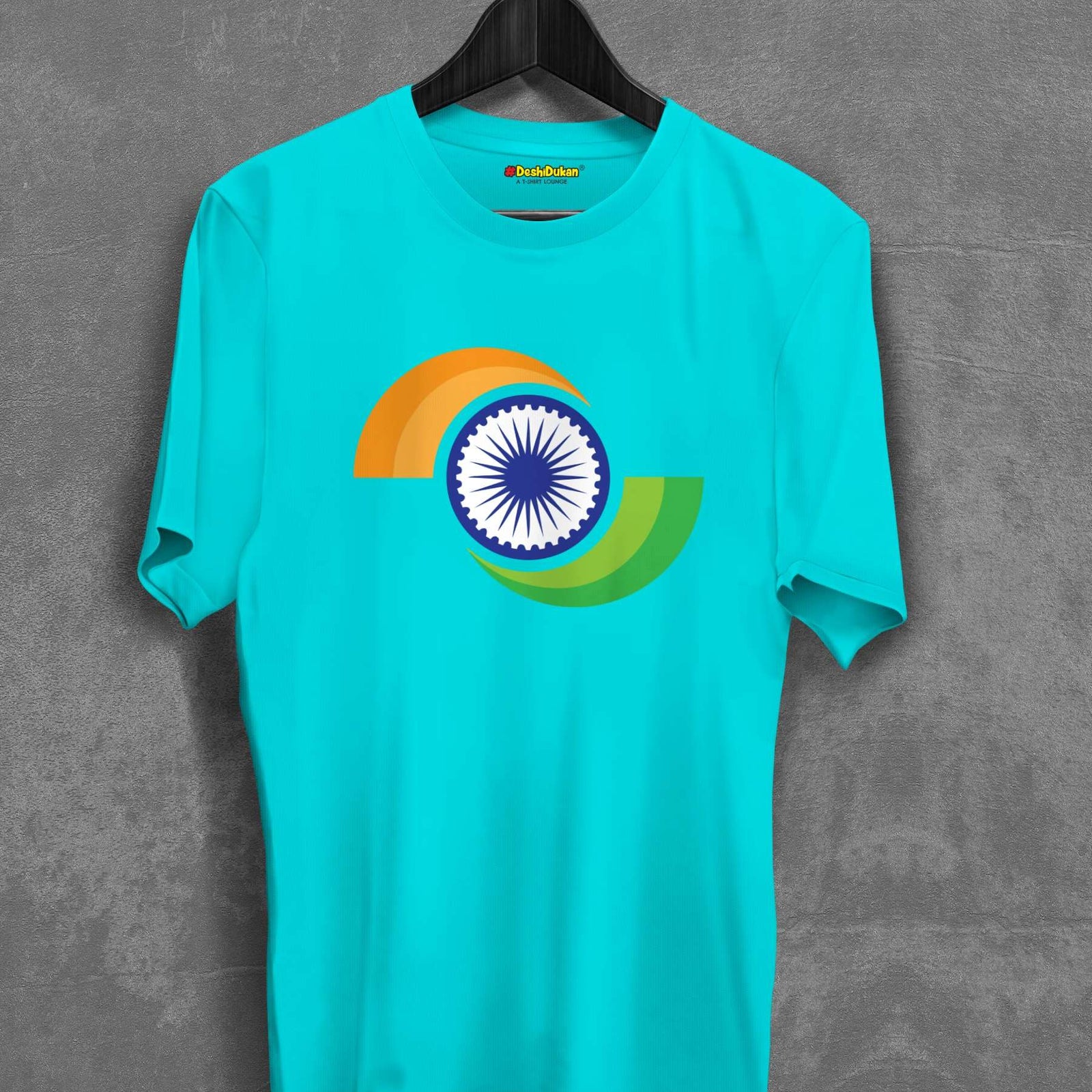 India Flag In Circuler Cotton T-shirt