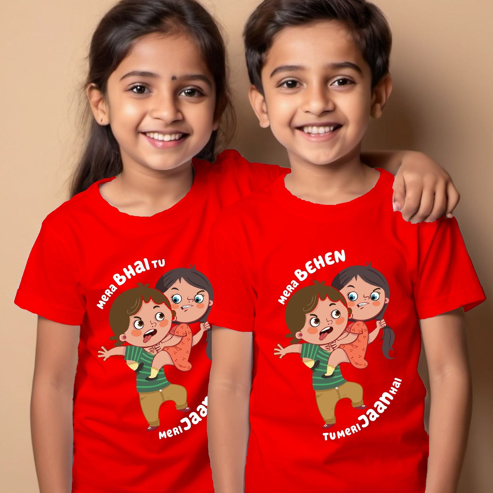 Mera Bhai Tu meri Jaan Hai Rakhi T-shirt for Brother Sister