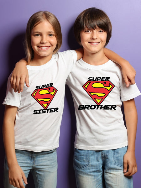 Super Sister Super Brother Rakhi T-shirt for Brother Sister