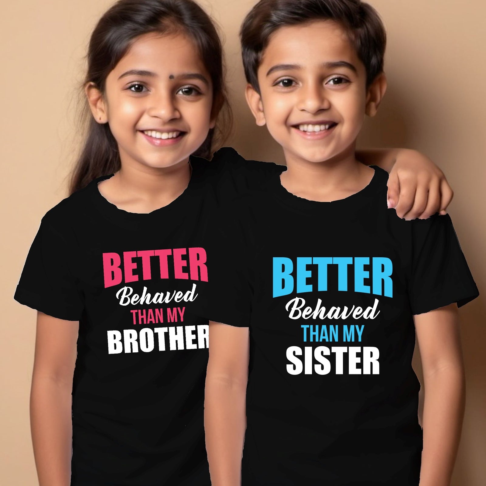 Better Behaved Than My Sister Rakhi T shirt for Brother Sister Buy Online DeshiDukan Tshirt Lounge