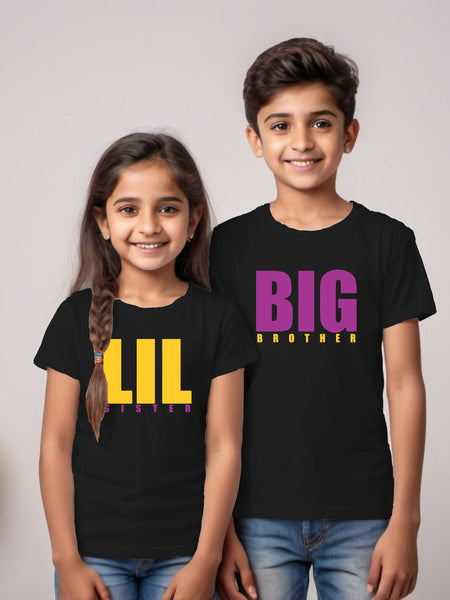 LIL Sister Big Brother Rakhi T-shirt for Brother Sister