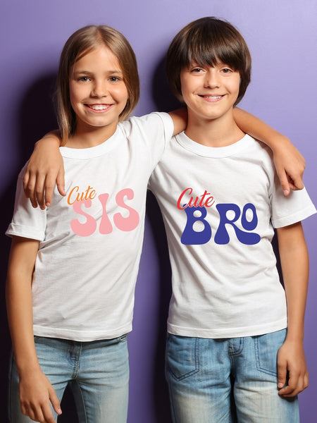 Cute Sis Cute Bro Rakhi T-shirt for Brother Sister