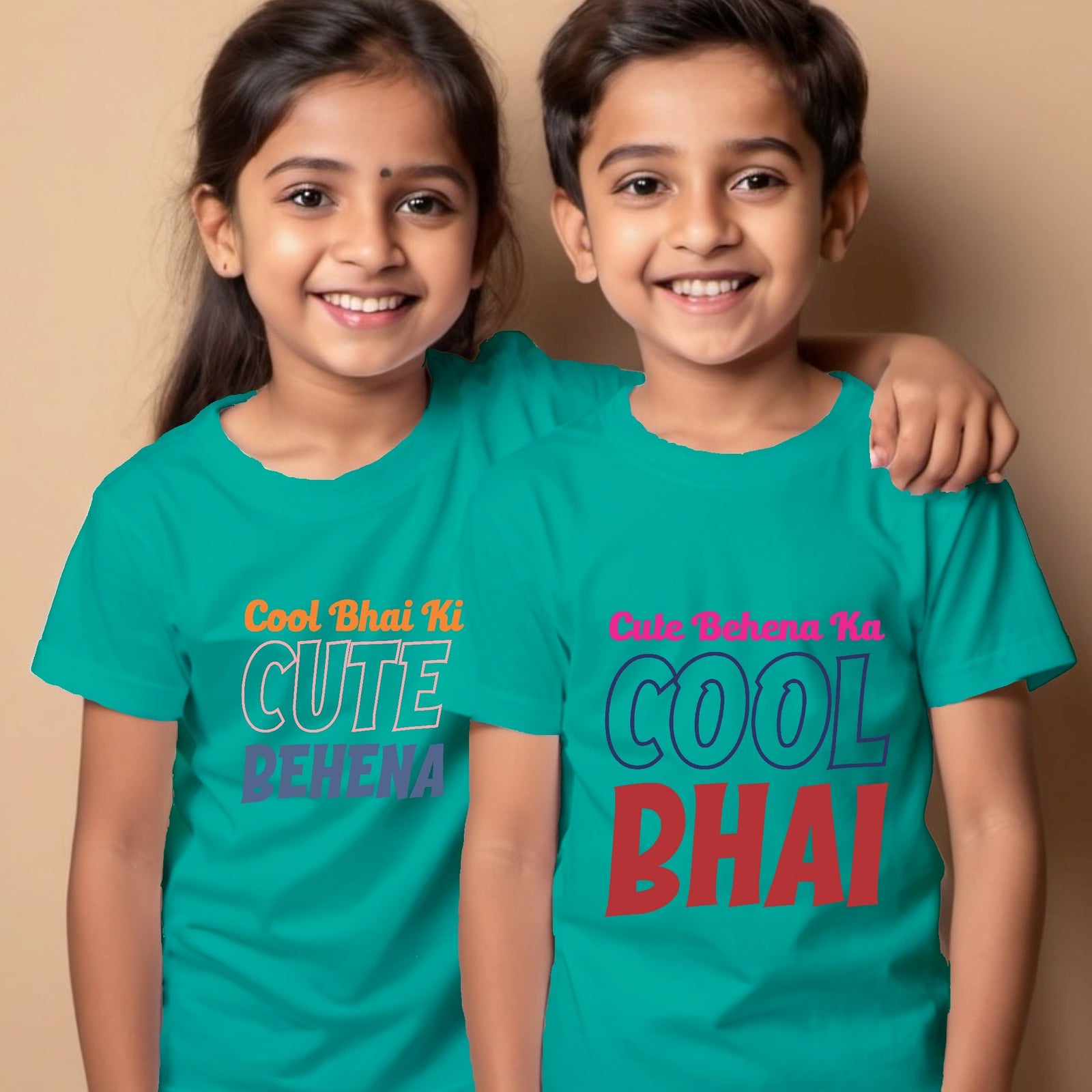Cool Bhai Cute Behena Rakhi T-shirt For Brother Sister