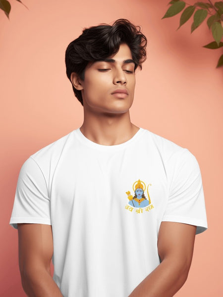 Jay Shree Ram On T-Shirt Pocket