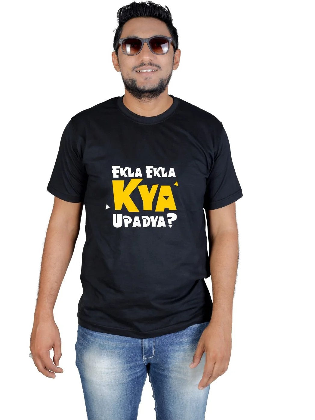Ekla Ekla Kya Upadya - Gujarati Theme Cotton T-Shirts